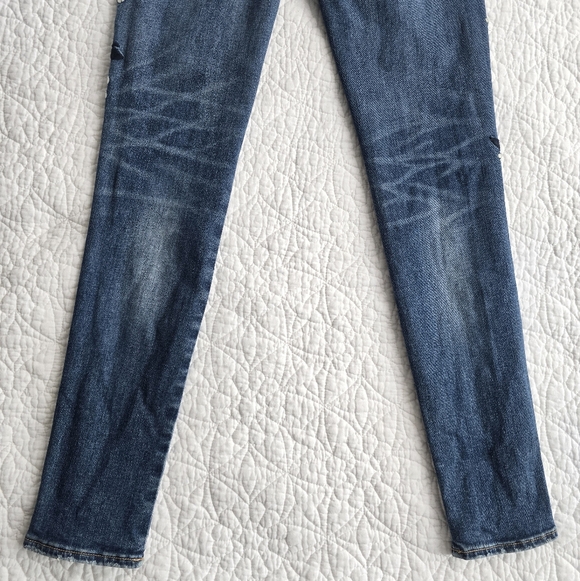 Driftwood Jackie Mid Rise Skinny Embroidered Bird Blue Jeans Size 25 - Picture 12 of 15
